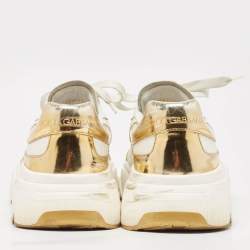 Dolce & Gabbana White/Gold Leather Daymaster Sneakers Size 41