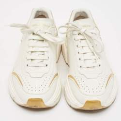 Dolce & Gabbana White/Gold Leather Daymaster Sneakers Size 41