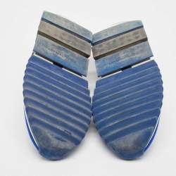 مملوكة مسبقًا Dolce & Gabbana Blue/Black Knit Fabric Sorrento Slip On Sneakers Size 45