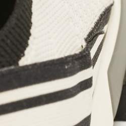 Dolce & Gabbana White/Black Knit Fabric Sorrento Sneakers Size 45