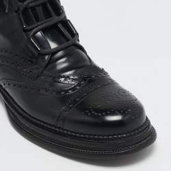 Dolce & Gabbana Black Leather Ankle Length Boots Size 42.5