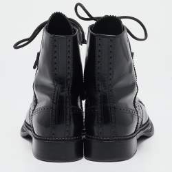 Dolce & Gabbana Black Leather Ankle Length Boots Size 42.5