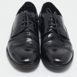 Dolce & Gabbana Black Leather Lace Up Oxfords Size 42.5