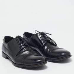 Dolce & Gabbana Black Leather Lace Up Oxfords Size 42.5