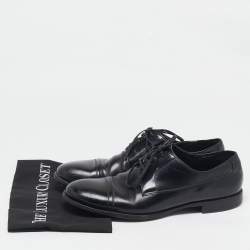 Dolce & Gabbana Black Leather Lace Up Oxfords Size 42.5