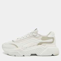 Dolce & Gabbana White/Pink Leather Daymaster Sneakers Size 41.5