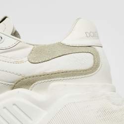 Dolce & Gabbana White/Pink Leather Daymaster Sneakers Size 41.5