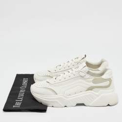 Dolce & Gabbana White/Pink Leather Daymaster Sneakers Size 41.5