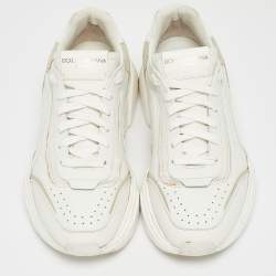 Dolce & Gabbana White/Pink Leather Daymaster Sneakers Size 41.5