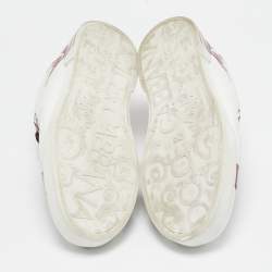 Pre Owned Dolce & Gabbana White/Red Leather Portofino Sneakers Size 45