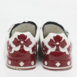 Pre Owned Dolce & Gabbana White/Red Leather Portofino Sneakers Size 45