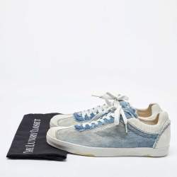 Dolce & Gabbana Blue/White Denim and Leather Lace Up Sneakers Size 44