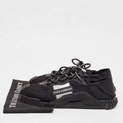 Dolce & Gabbana Black Mesh and Nylon Ns1 Low Top Sneakers Size 45