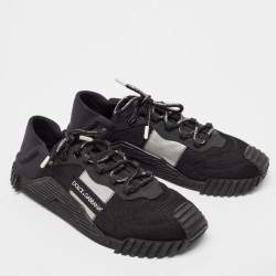 Dolce & Gabbana Black Mesh and Nylon Ns1 Low Top Sneakers Size 45