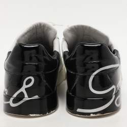 Dolce & Gabbana White/Black Leather Portofino Low Top Sneakers Size 43.5