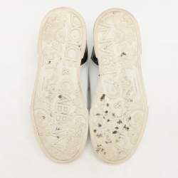Dolce & Gabbana White/Black Leather Portofino Low Top Sneakers Size 43.5