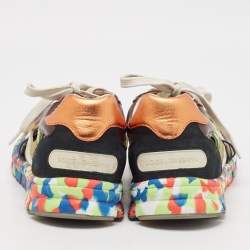 Dolce & Gabbana Multicolor Leather and Suede Graffiti Sneakers Size 42
