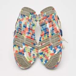 Dolce & Gabbana Multicolor Leather and Suede Graffiti Sneakers Size 42