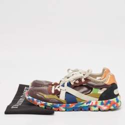 Dolce & Gabbana Multicolor Leather and Suede Graffiti Sneakers Size 42