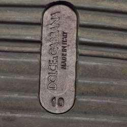 Pre Owned Dolce & Gabbana Blue/Black Denim and Leather Slip On Sneakers Size 44