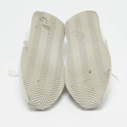 مملوكة مسبقًا Dolce & Gabbana White/Grey Mesh and Suede DG Cushion Sneakers Size 44