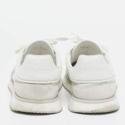 مملوكة مسبقًا Dolce & Gabbana White/Grey Mesh and Suede DG Cushion Sneakers Size 44