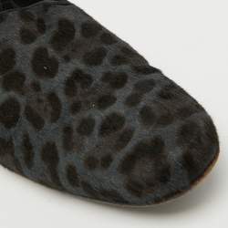 Dolce & Gabbana Grey Animal Print Calf Hair Smoking Slippers Size 41