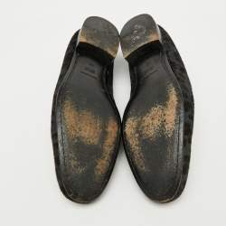 Dolce & Gabbana Grey Animal Print Calf Hair Smoking Slippers Size 41