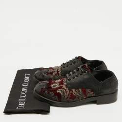 Dolce & Gabbana Dark Brown/Burgundy Suede And Rose Velvet Derby Size 41