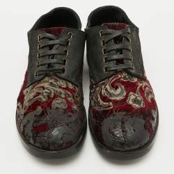 Dolce & Gabbana Dark Brown/Burgundy Suede And Rose Velvet Derby Size 41