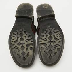 Dolce & Gabbana Dark Brown/Burgundy Suede And Rose Velvet Derby Size 41