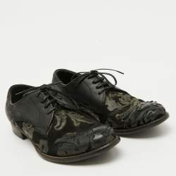 Dolce & Gabbana Black Floral Suede Lace Up Derby Size 41