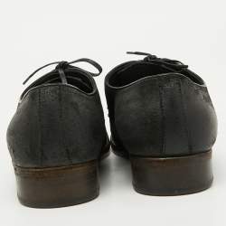 Dolce & Gabbana Black Floral Suede Lace Up Derby Size 41