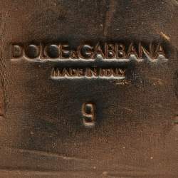 Dolce & Gabbana Brown Leather Runway Studs Cortina Ankle Boots Size 43