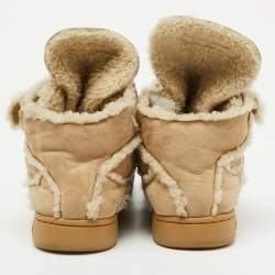 Dolce & Gabbana Beige Suede and Shearling Snow Ankle Boots Size 41