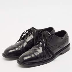 Dolce & Gabbana Black Leather Michelangelo Derby Size 42.5