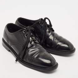 Dolce & Gabbana Black Leather Michelangelo Derby Size 42.5