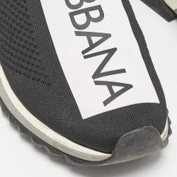 Pre Owned Dolce & Gabbana Black/White Mesh Sorrento Slip On Sneakers Size 44