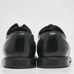 Dolce & Gabbana Black Brogue Leather Michelangelo Lace Up Derby Size 42.5