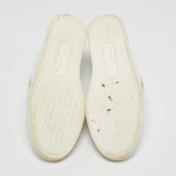 Dolce & Gabbana White Leather Buckle Detail Low Top Sneakers Size 43