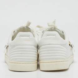 Dolce & Gabbana White Leather Buckle Detail Low Top Sneakers Size 43