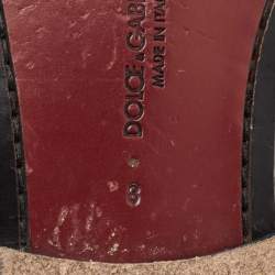Dolce & Gabbana Burgundy Leather DG Chain Link Slip On Loafers Size 42