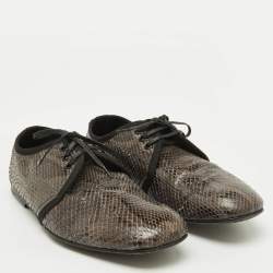 Dolce & Gabbana Grey/Black Python Lace Up Derby Size 40