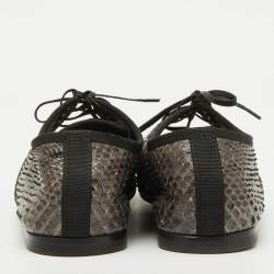 Dolce & Gabbana Grey/Black Python Lace Up Derby Size 40