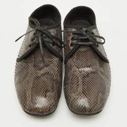 Dolce & Gabbana Grey/Black Python Lace Up Derby Size 40