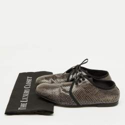 Dolce & Gabbana Grey/Black Python Lace Up Derby Size 40