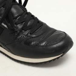 Dolce & Gabbana Black Calf Hair and Exotic Embossed Leather Lace Up Sneakers Size 43