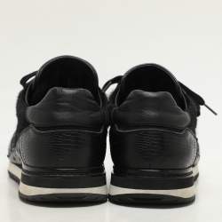 Dolce & Gabbana Black Calf Hair and Exotic Embossed Leather Lace Up Sneakers Size 43