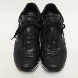 Dolce & Gabbana Black Calf Hair and Exotic Embossed Leather Lace Up Sneakers Size 43
