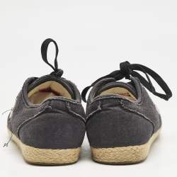 Dolce & Gabbana Navy Blue Canvas Lace Up Espadrille Size 41.5